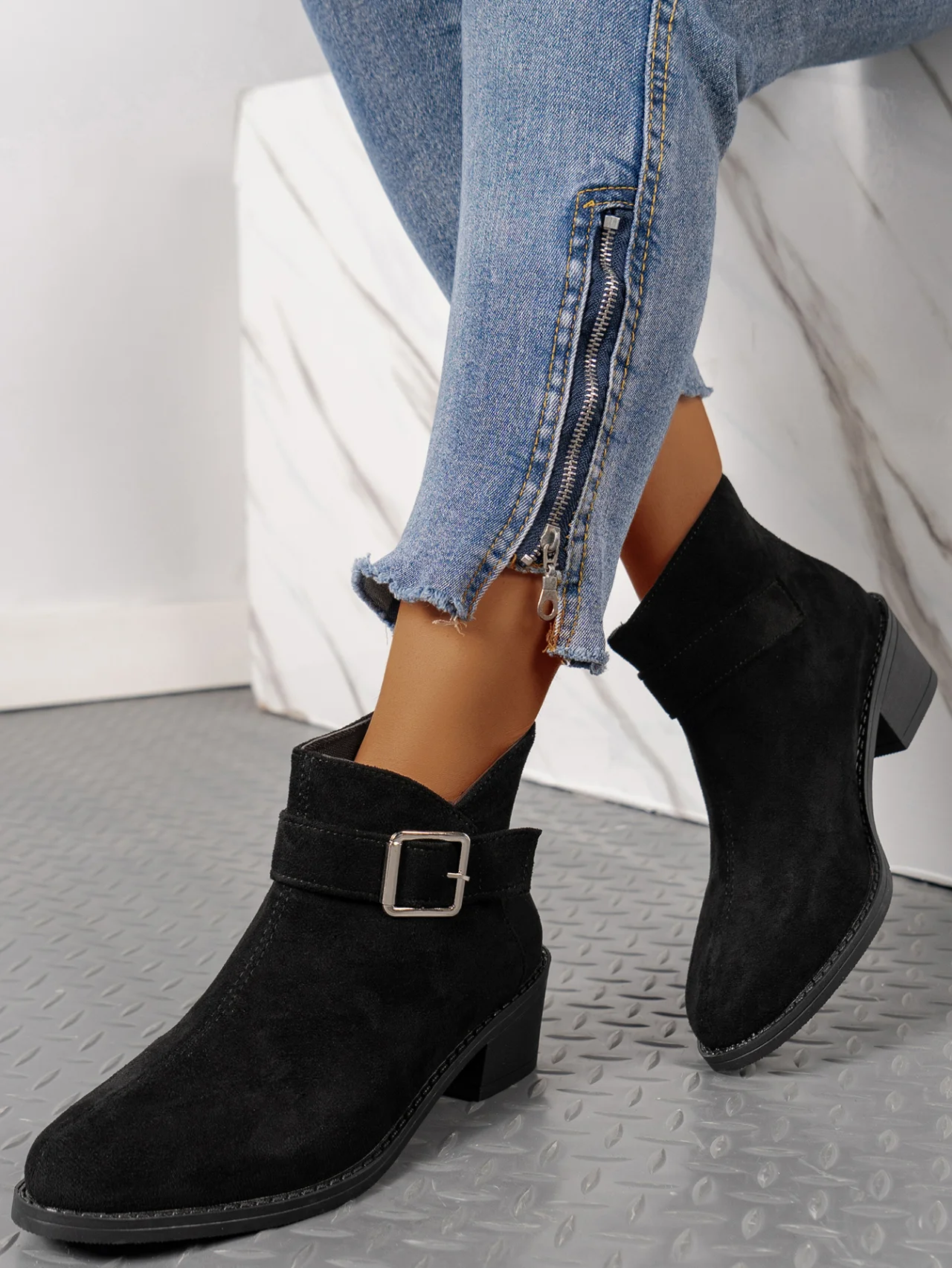 Plain Autumn Faux Suede Chelsea Boots