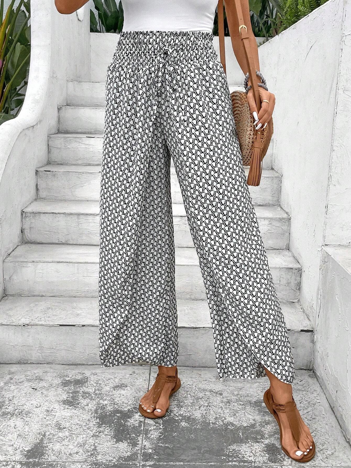 Geometric Loose Casual Pants