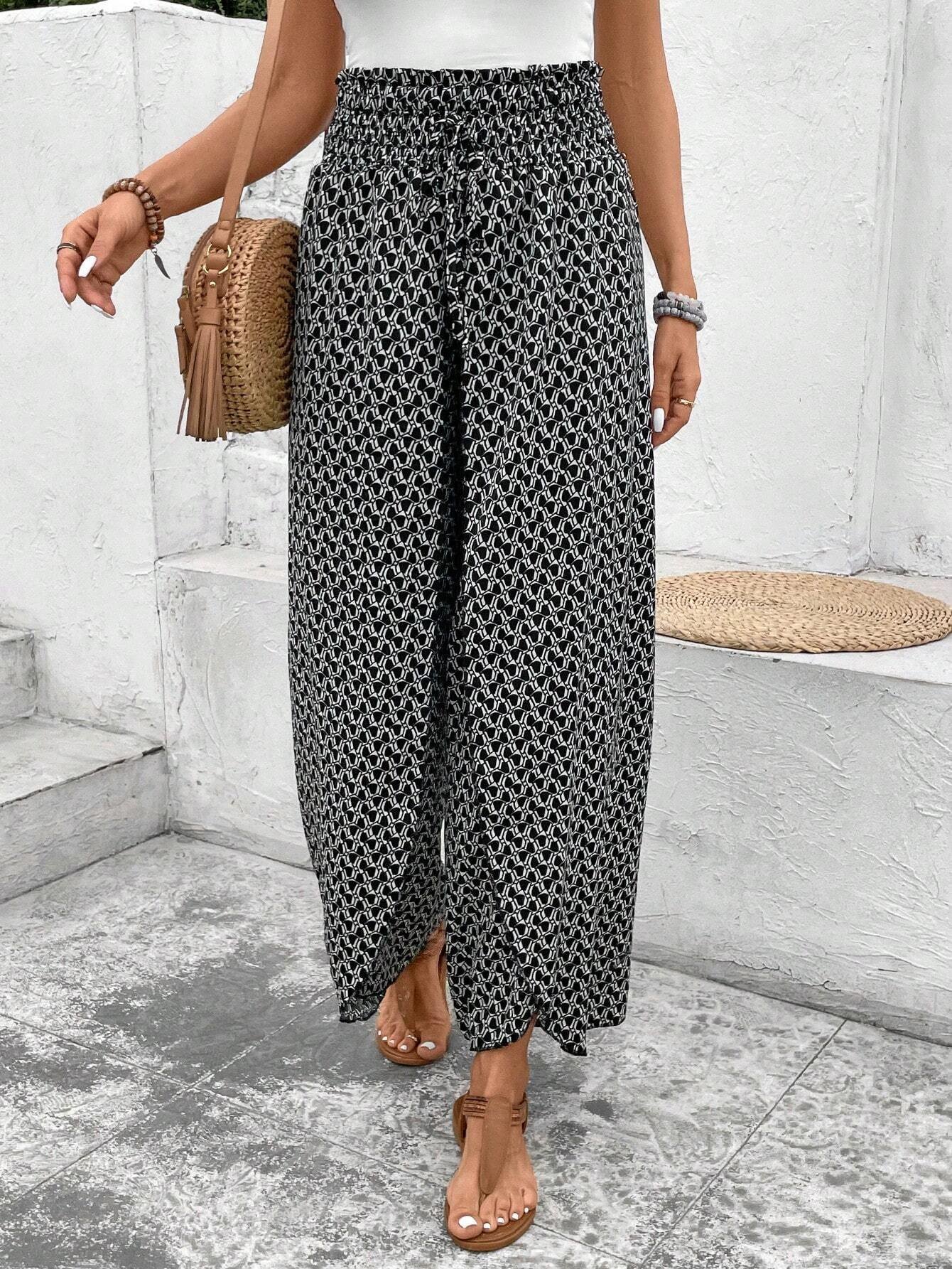 Geometric Loose Casual Pants