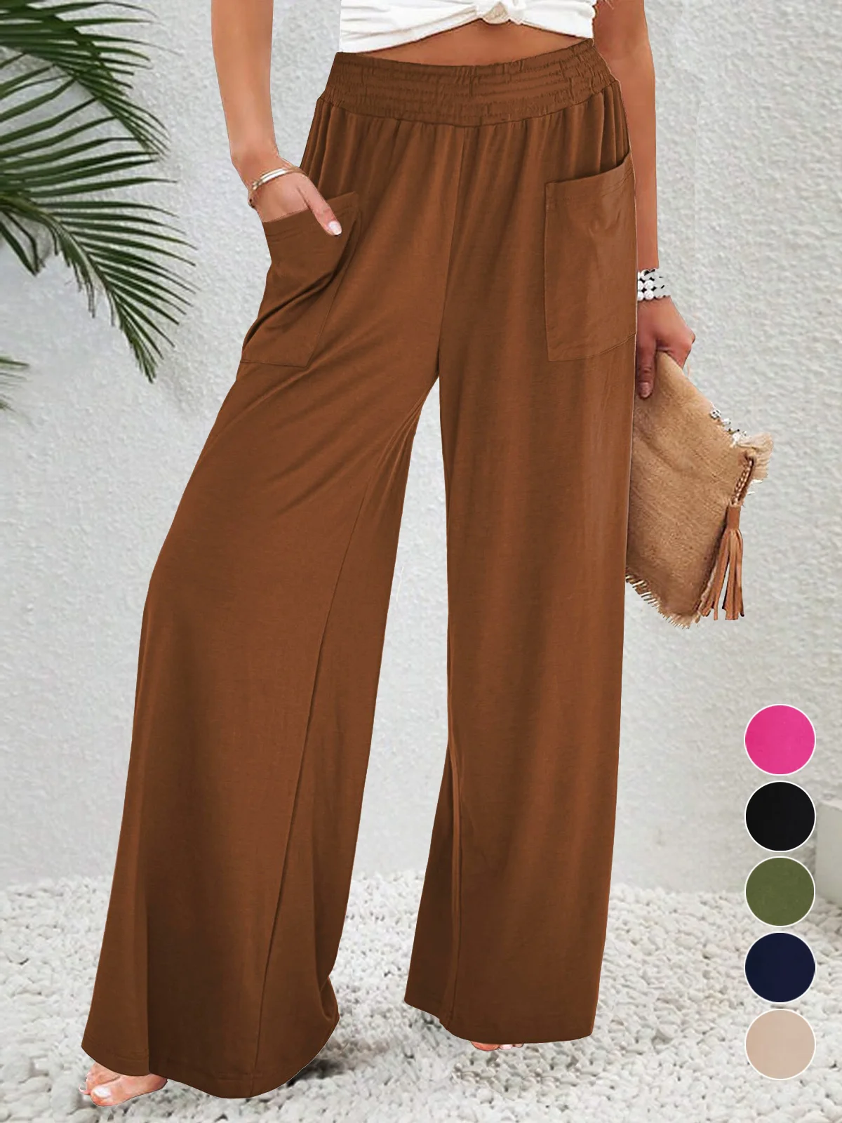 Pocket Stitching Casual Loose Pants