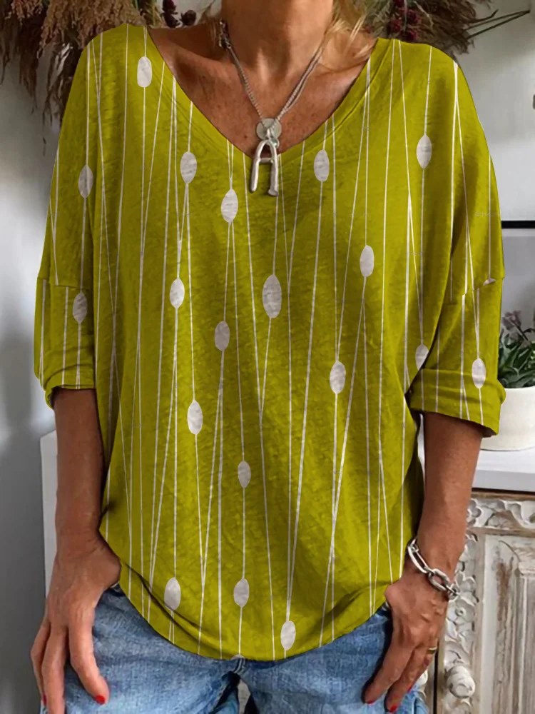 Casual Abstract Jersey Loose T-Shirt