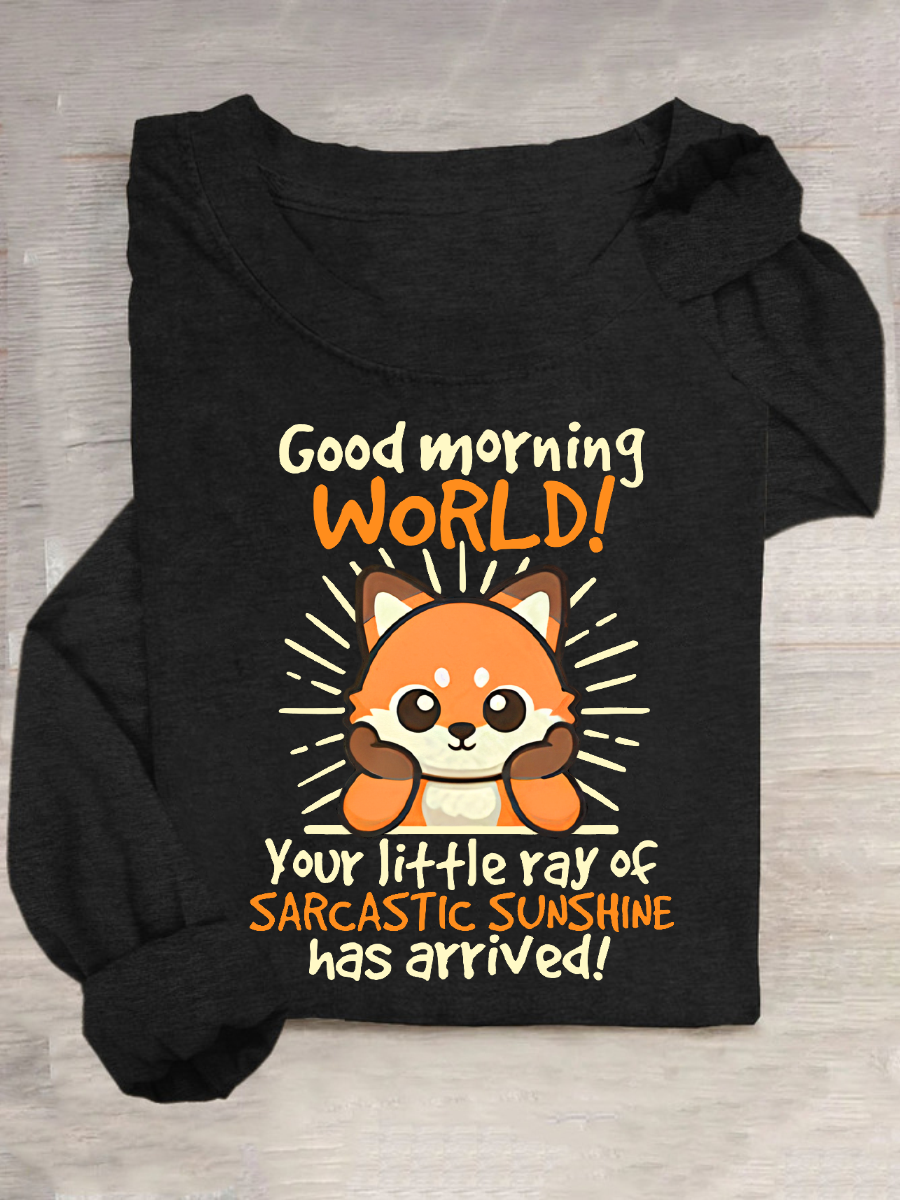 Fox Sarcastic Sunshine Casual Long Sleeve Shirt