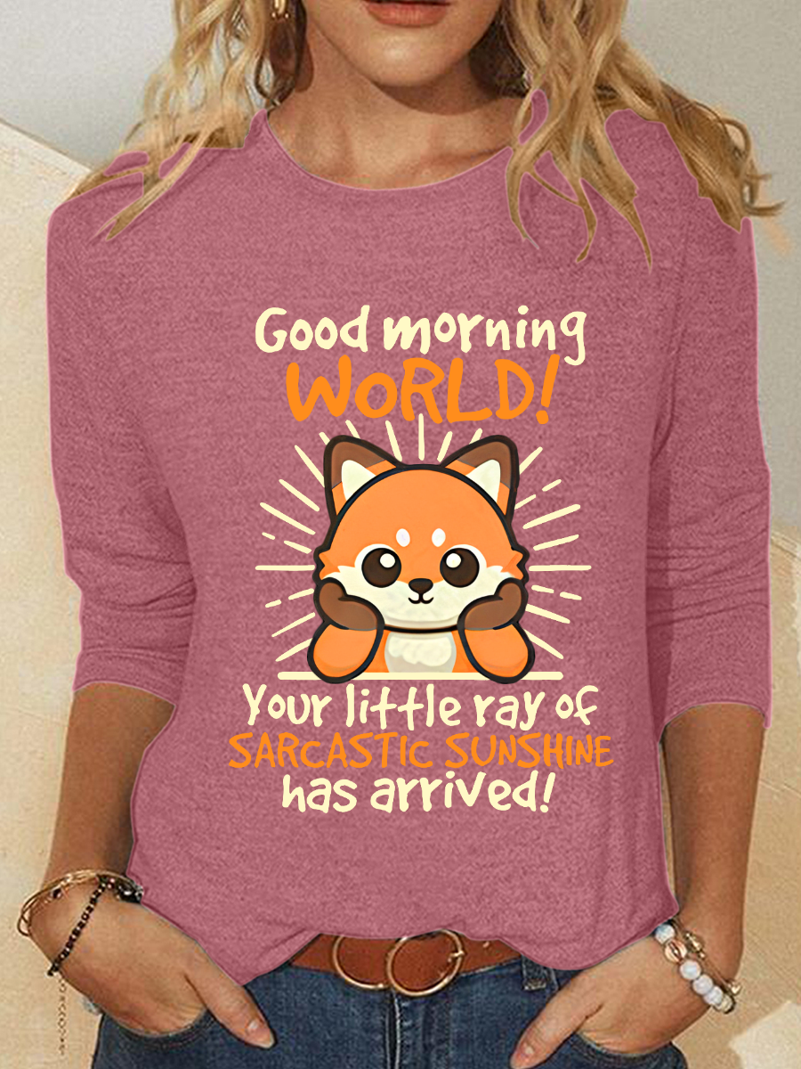 Fox Sarcastic Sunshine Casual Long Sleeve Shirt