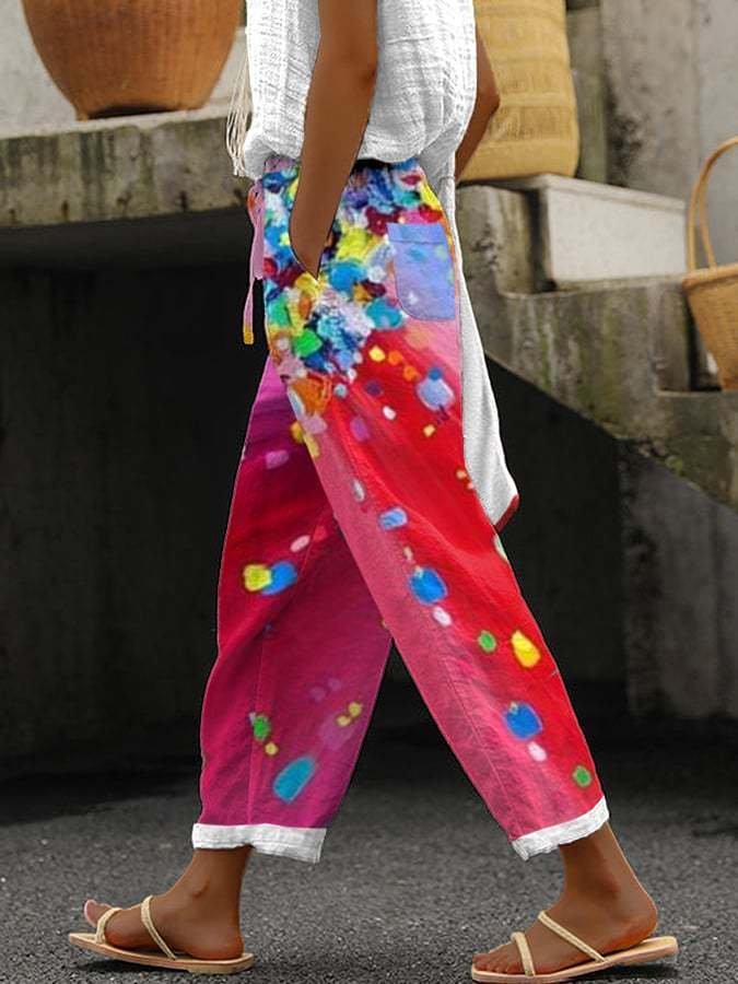 Loose Casual Geometric Pants