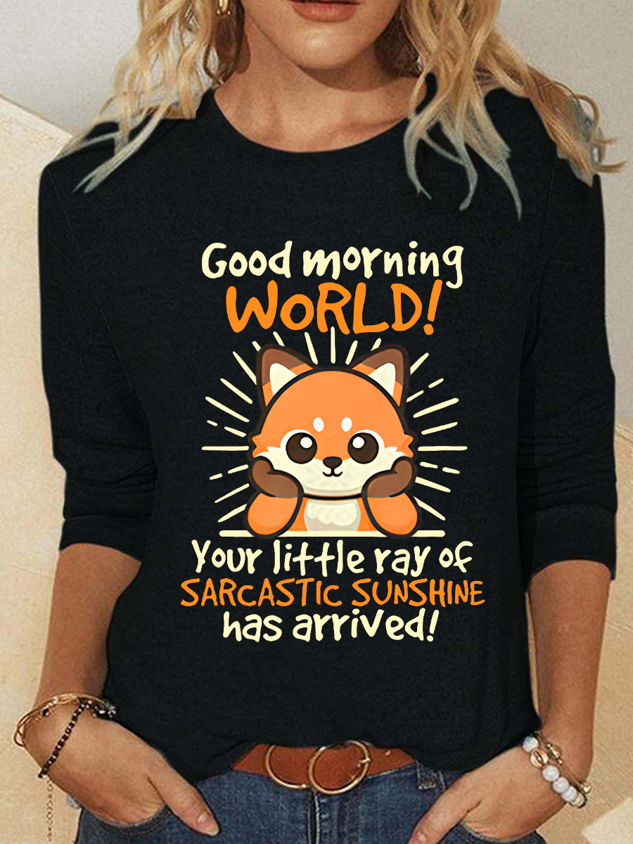 Fox Sarcastic Sunshine Casual Long Sleeve Shirt