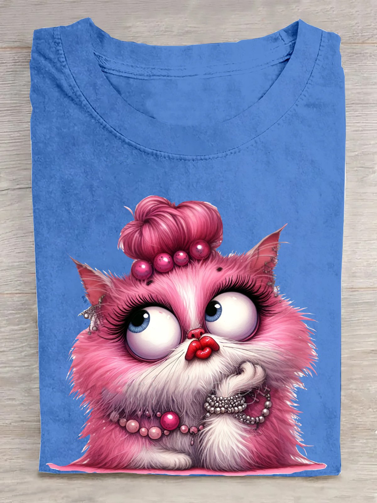 Glamorous Pink Cat Cotton T-Shirt