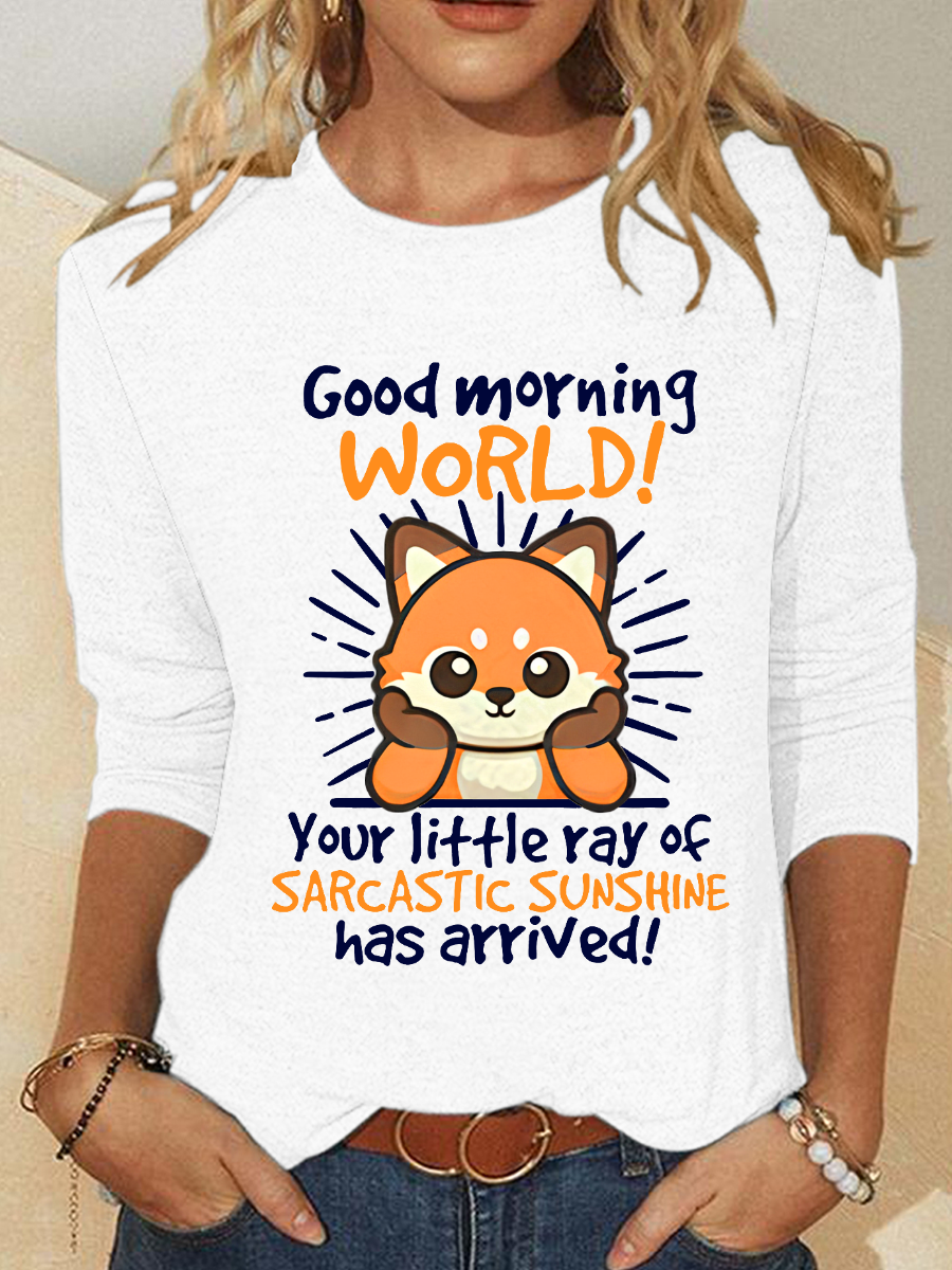 Fox Sarcastic Sunshine Casual Long Sleeve Shirt