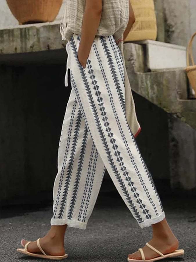 Loose Casual Geometric Pants