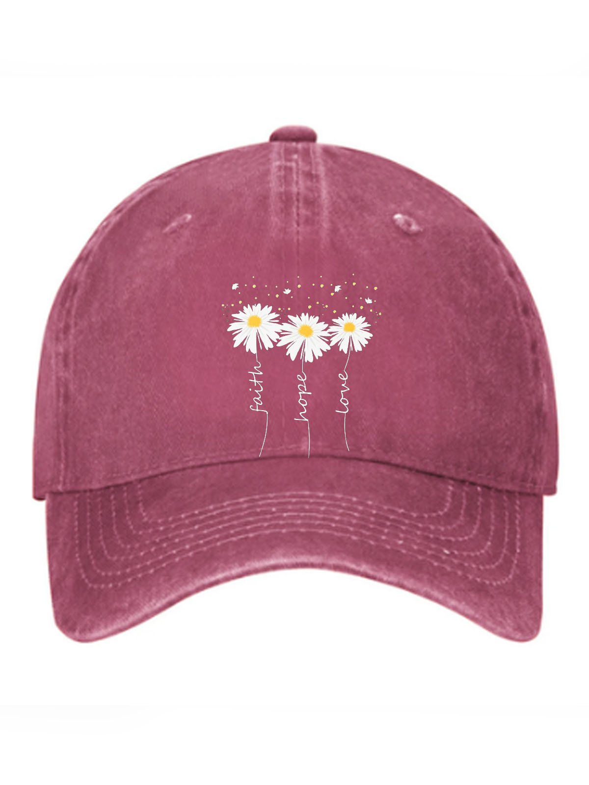 Daisy flower printed baseball cap