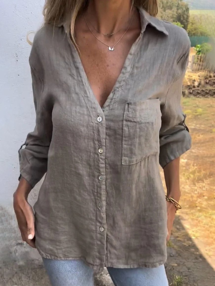 Cotton And Linen Loose Casual Shirt