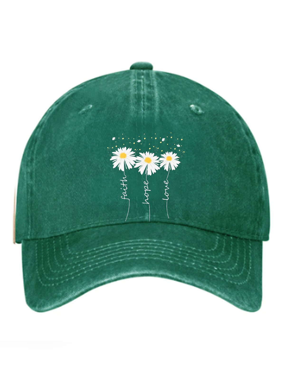 Daisy flower printed baseball cap