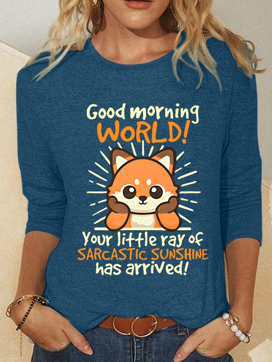 Fox Sarcastic Sunshine Casual Long Sleeve Shirt