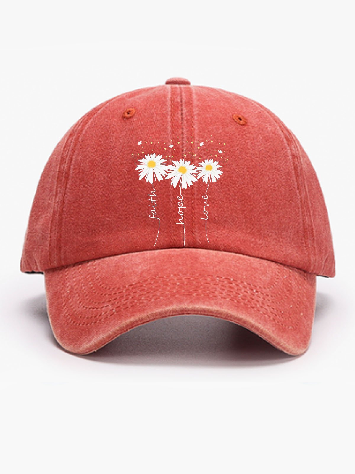 Daisy flower printed baseball cap