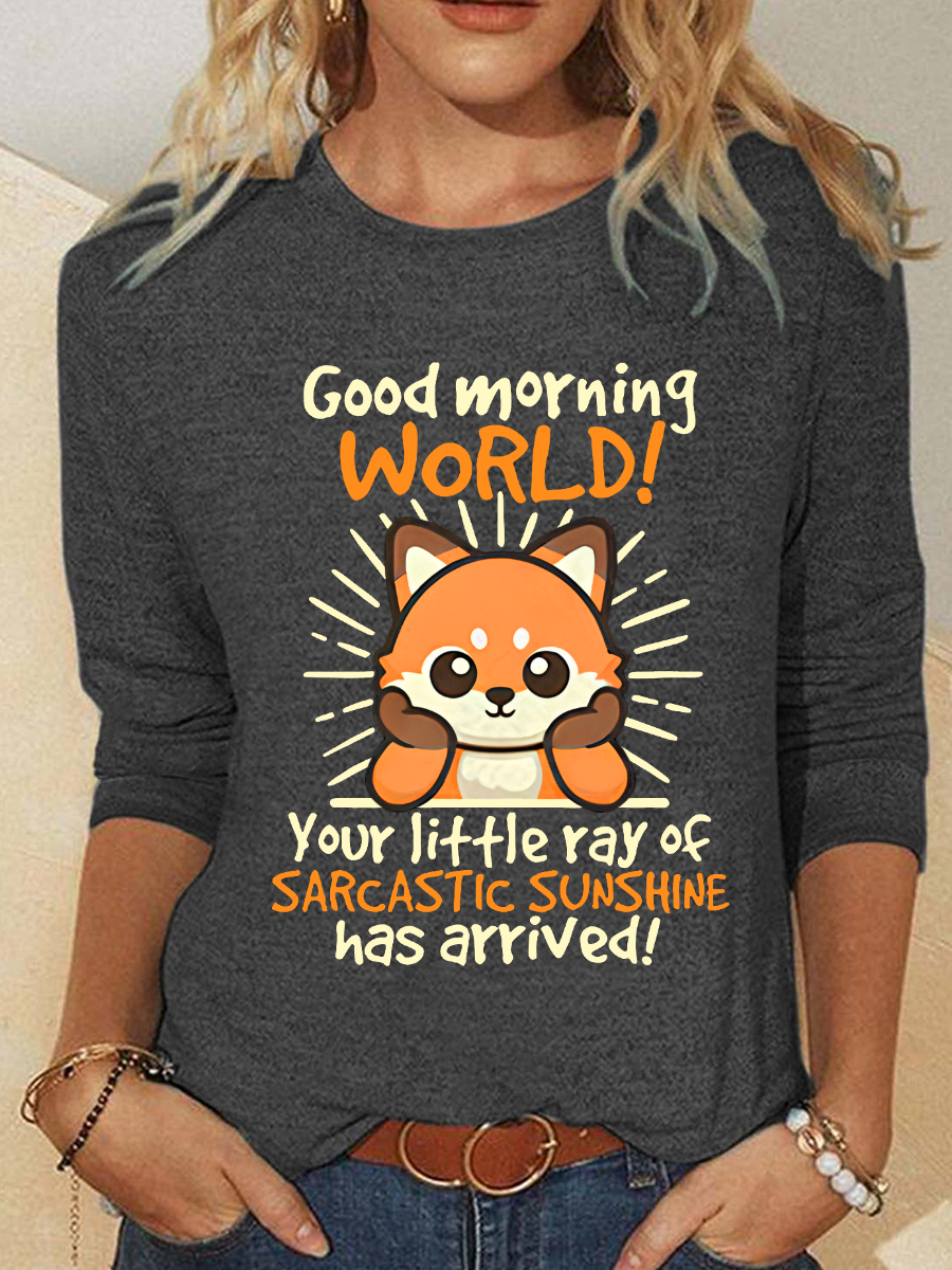 Fox Sarcastic Sunshine Casual Long Sleeve Shirt