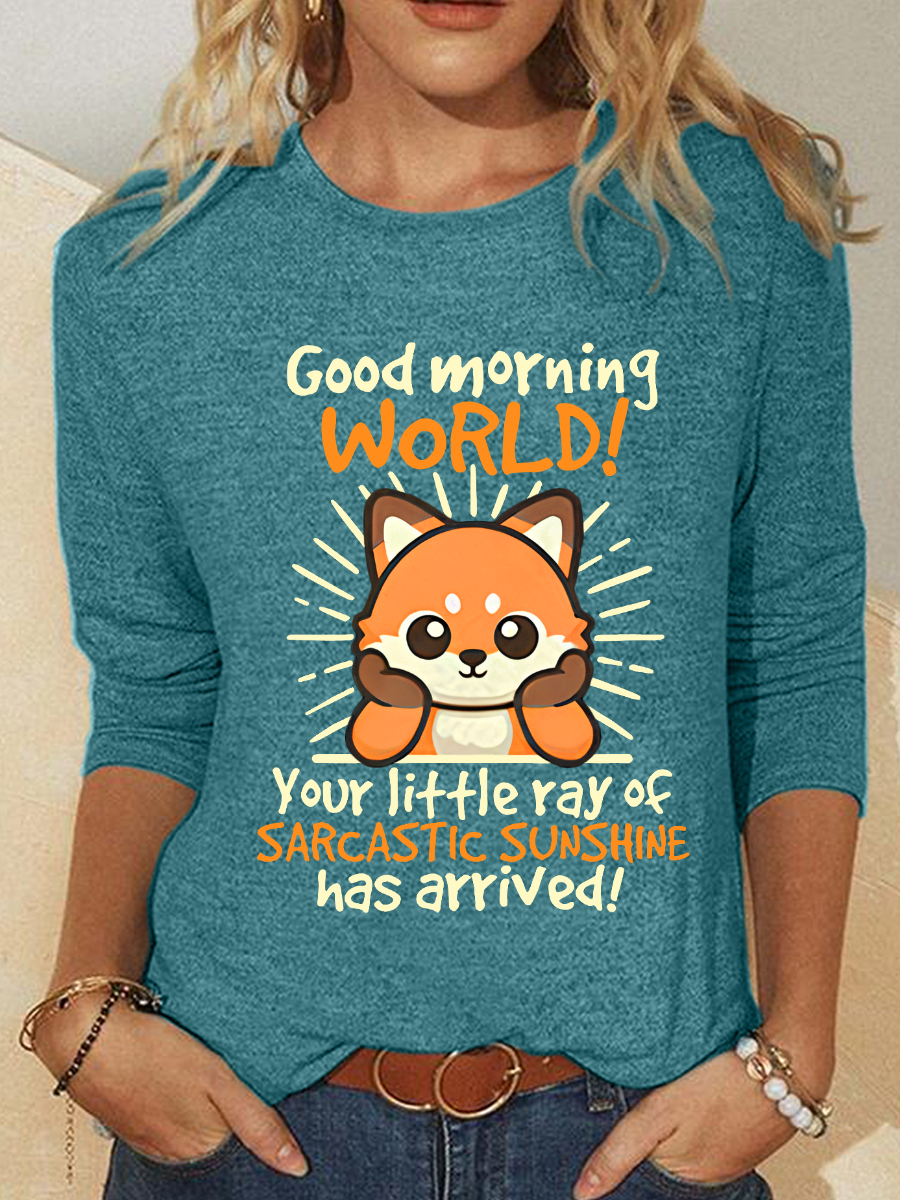 Fox Sarcastic Sunshine Casual Long Sleeve Shirt