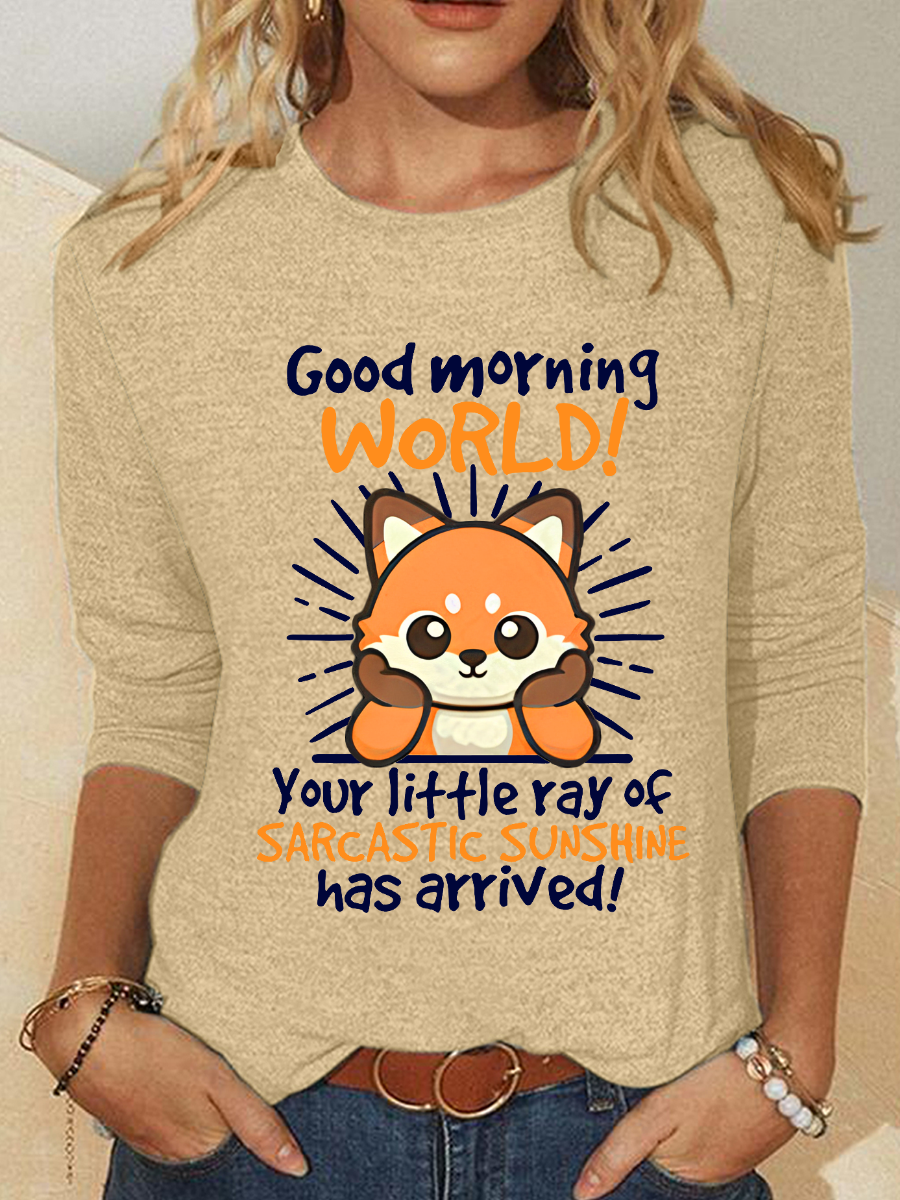 Fox Sarcastic Sunshine Casual Long Sleeve Shirt