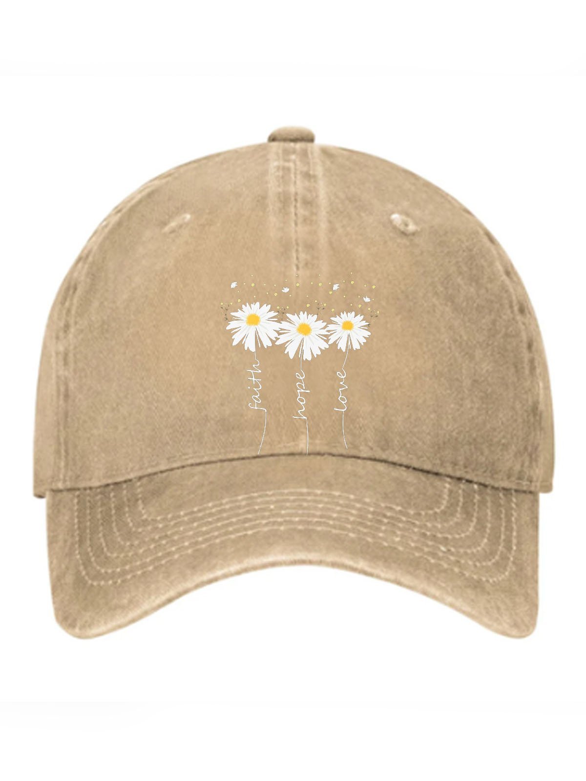 Daisy flower printed baseball cap