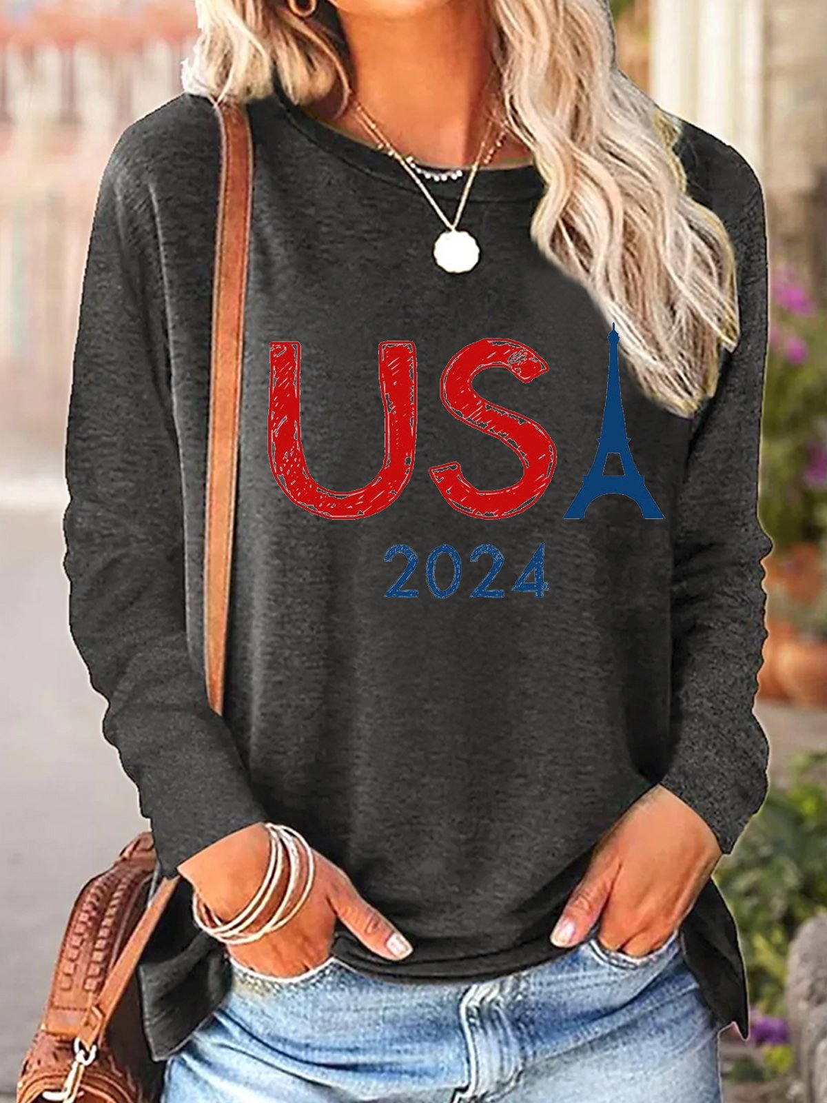 2024 Paris Olympic Games graphic Loose Cotton-Blend T-Shirt