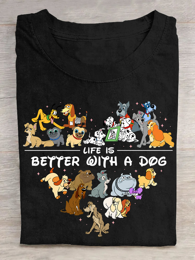 Comfort Colors Life Is Better With Dogs Cotton T-shirt