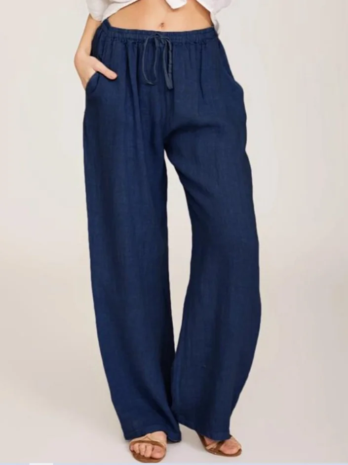 Cotton Loose Casual Plain Pants