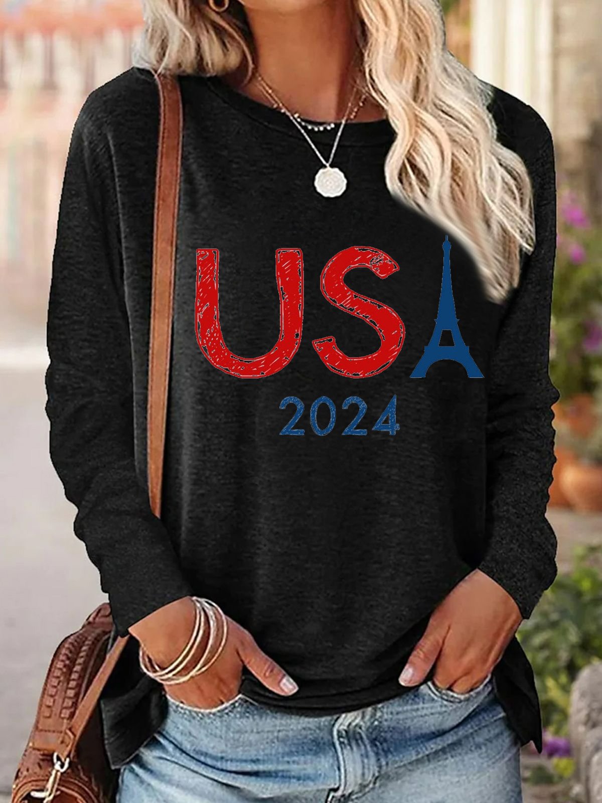 2024 Paris Olympic Games graphic Loose Cotton-Blend T-Shirt