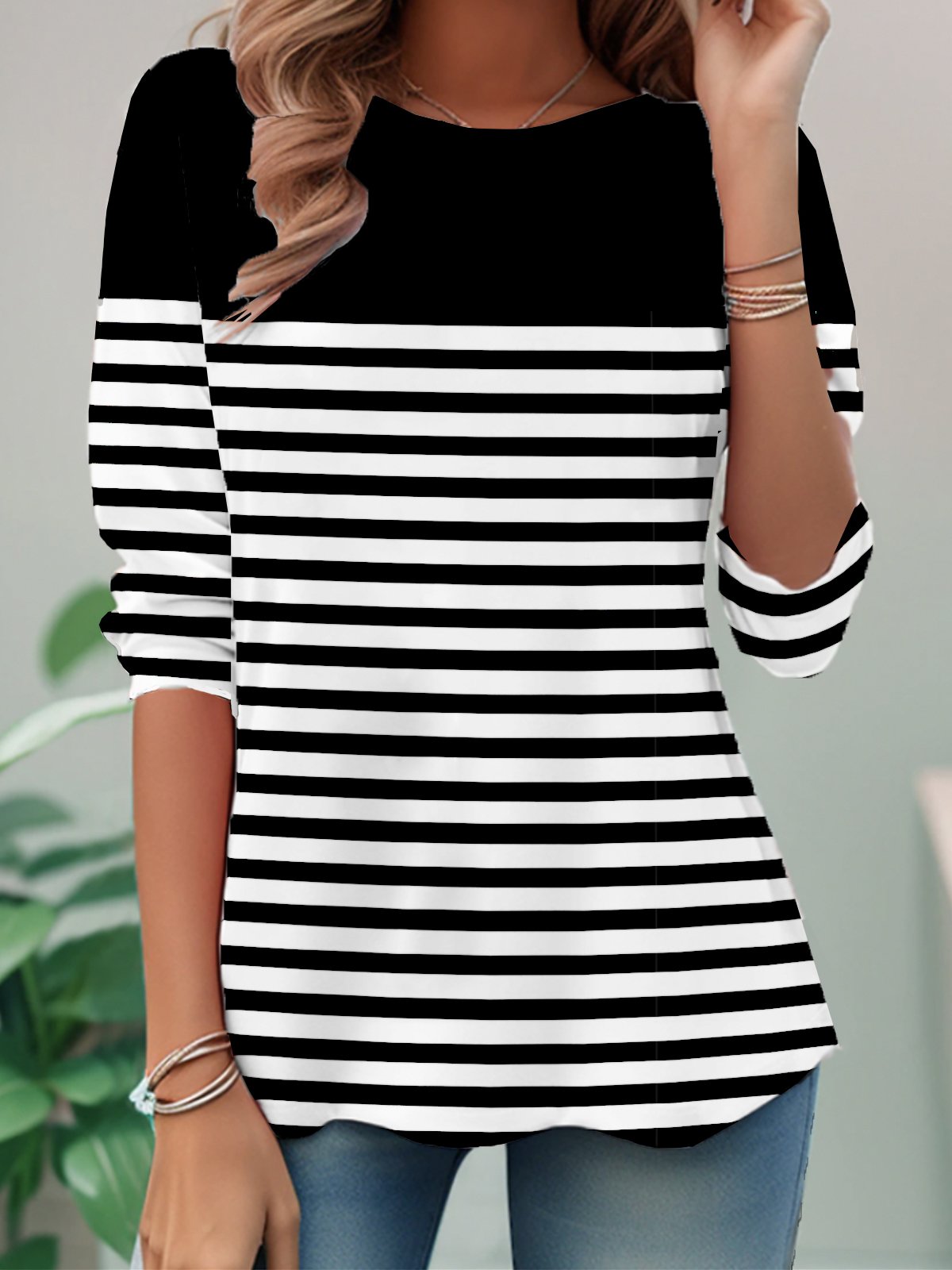 Striped Casual Loose T-Shirt