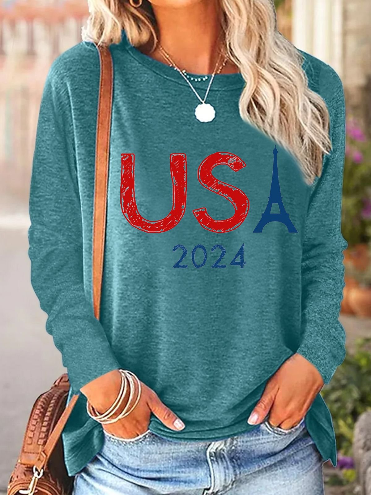 2024 Paris Olympic Games graphic Loose Cotton-Blend T-Shirt