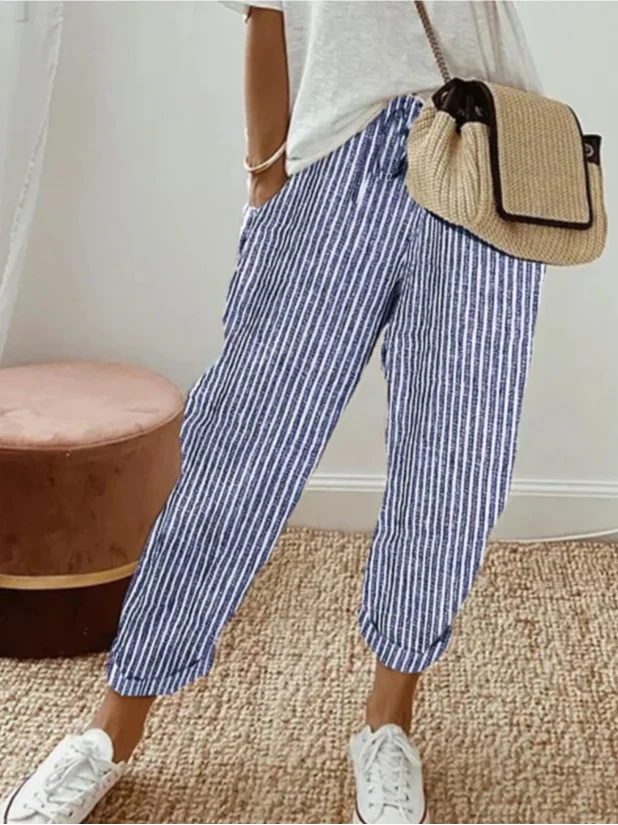 Loose Plain Casual Pants