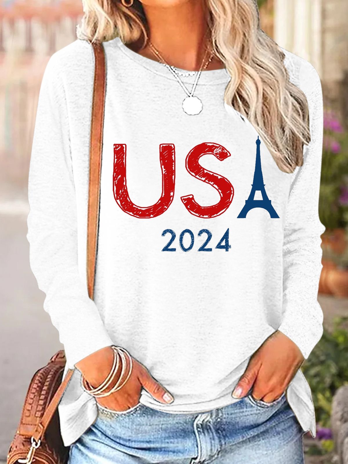 2024 Paris Olympic Games graphic Loose Cotton-Blend T-Shirt