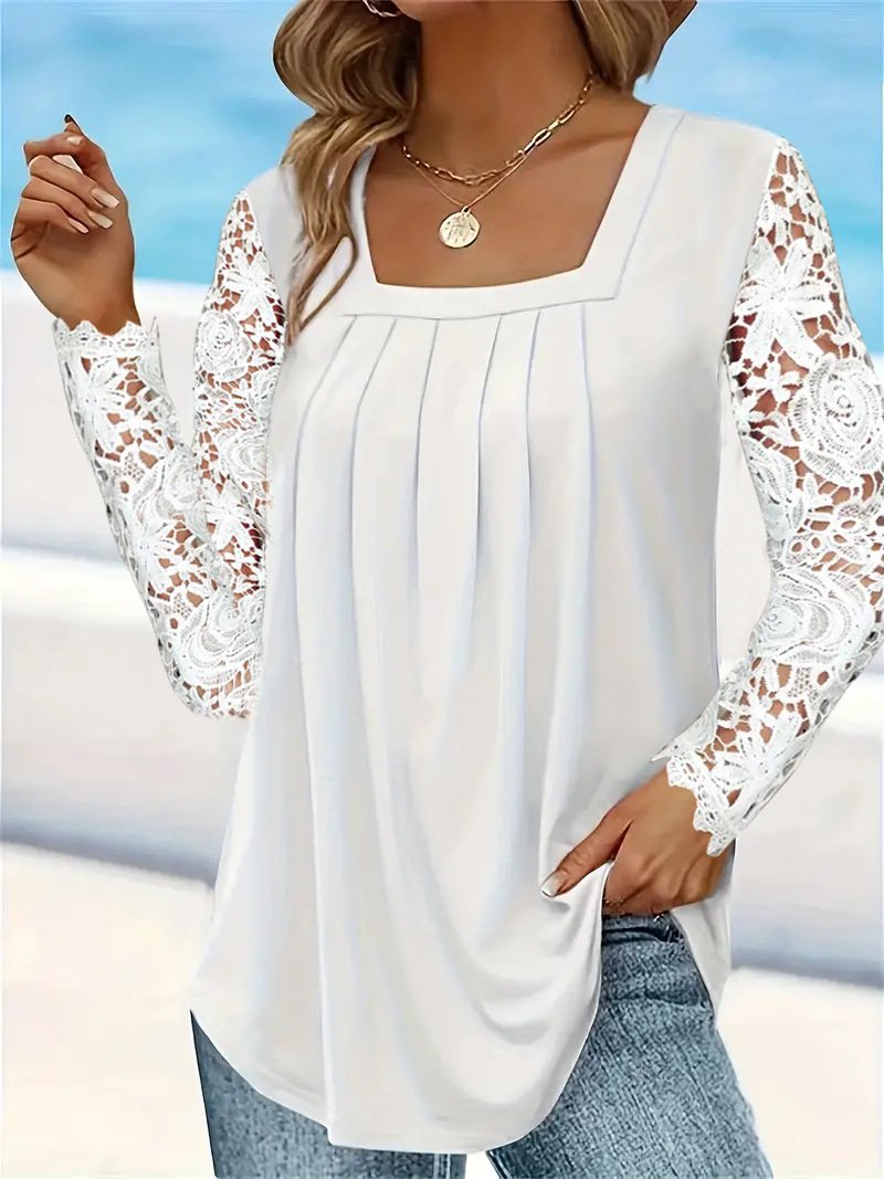 Square Neck Casual Loose Blouse