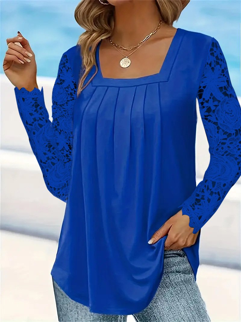 Square Neck Casual Loose Blouse