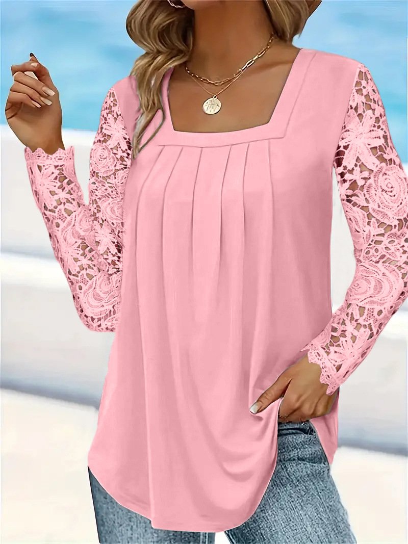 Square Neck Casual Loose Blouse