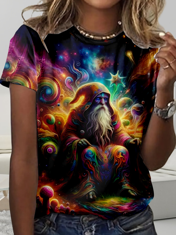 Unisex Star Wizard abstract print design T-shirt