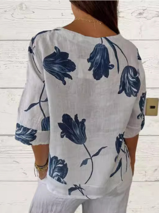 Casual Loose Floral Blouse