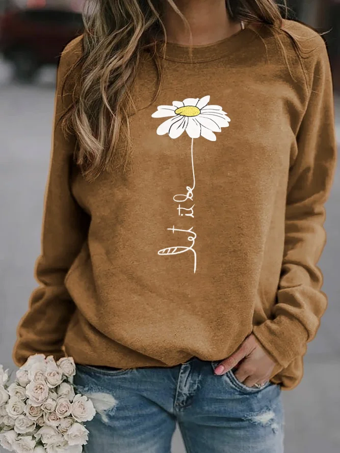 Text Letters Loose Casual Sweatshirt