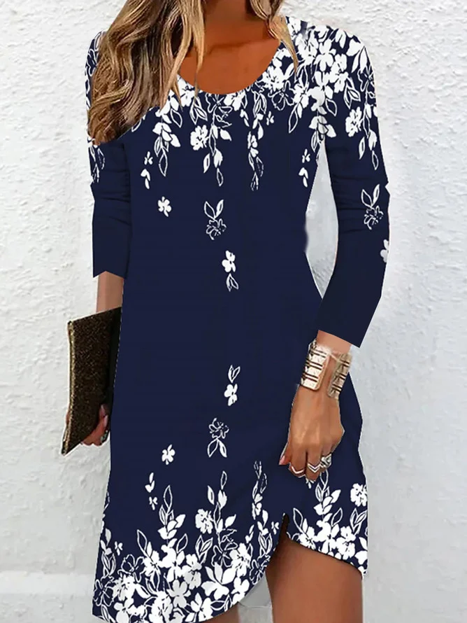 Casual V Neck Loose Knitted Dress