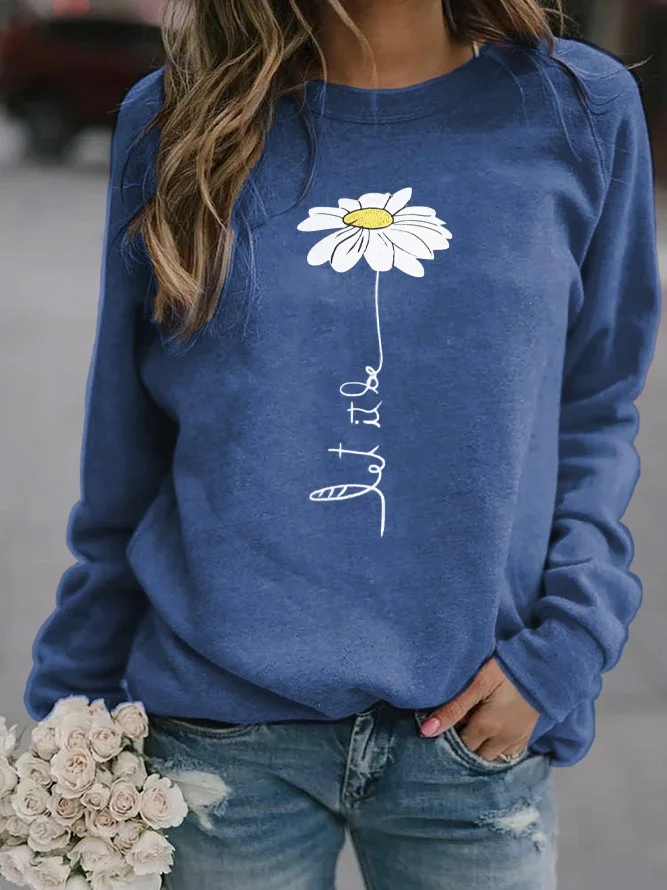 Text Letters Loose Casual Sweatshirt