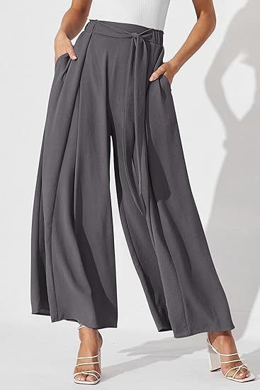 Women's  H-Line Straight Pants Daily Going Out Pants Black Casual Knot Front Plain Spring/Fall Pants