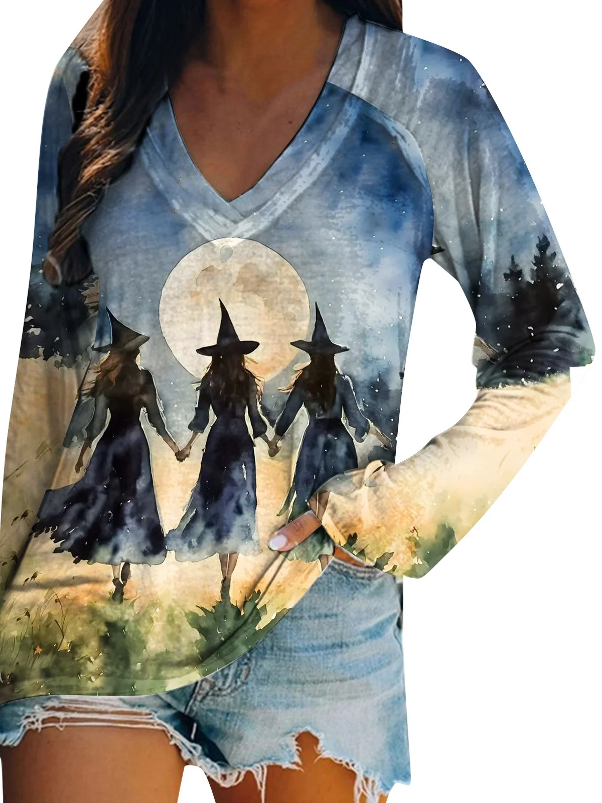 Halloween Crew Neck Casual T-Shirt