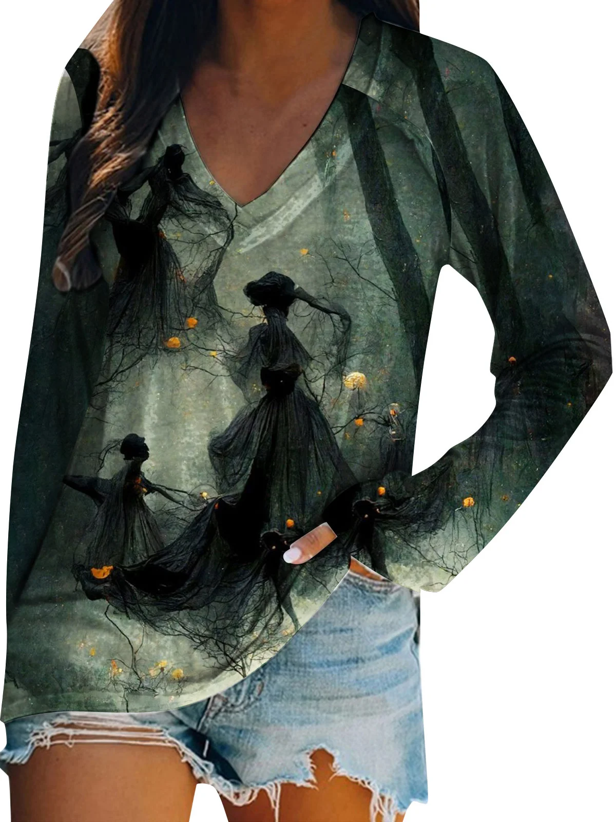 Halloween Crew Neck Casual T-Shirt