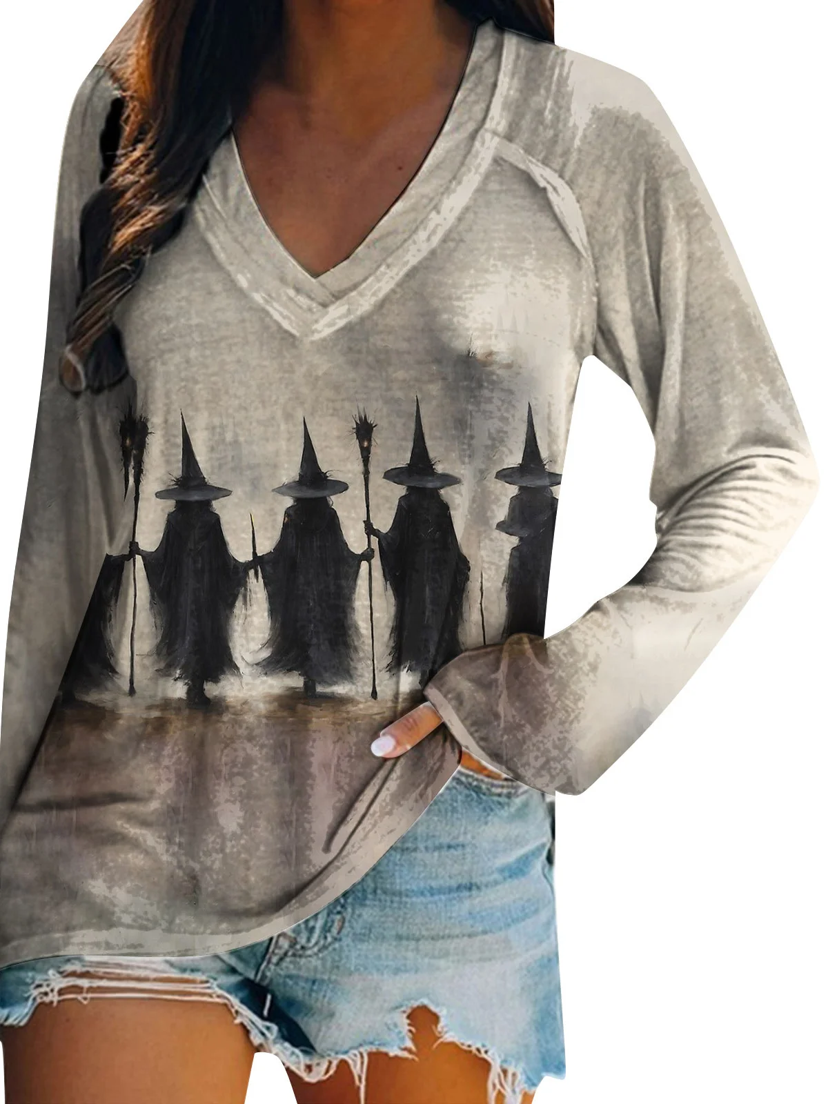 Halloween Crew Neck Casual T-Shirt