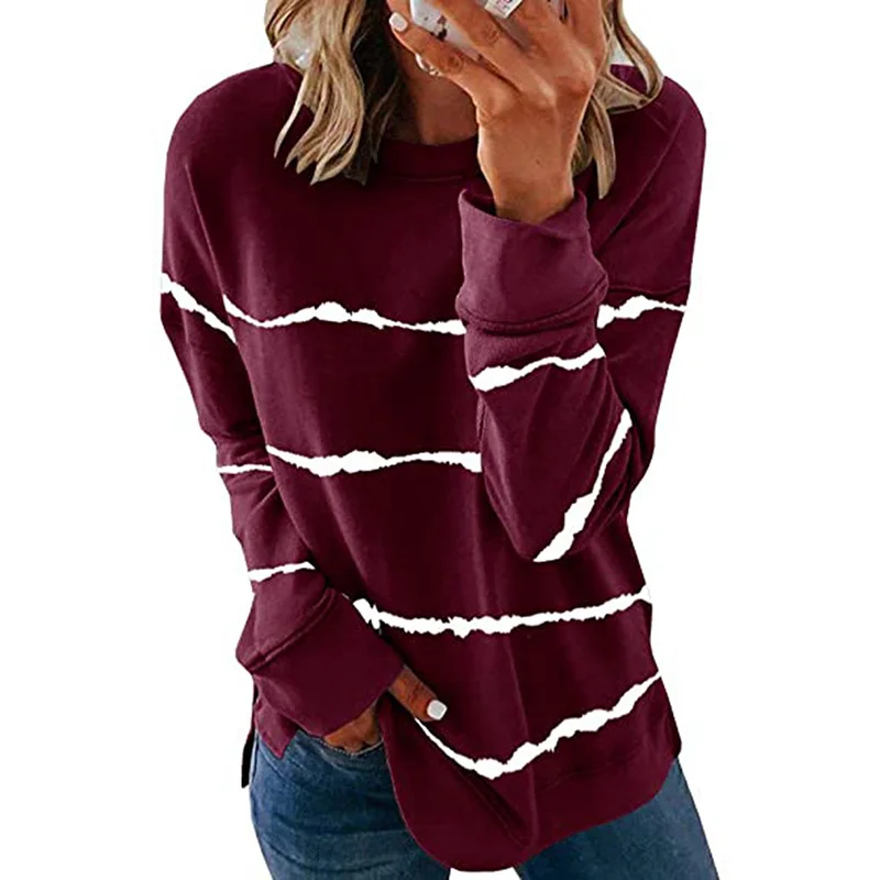 Striped Loose Casual Sweatshirt