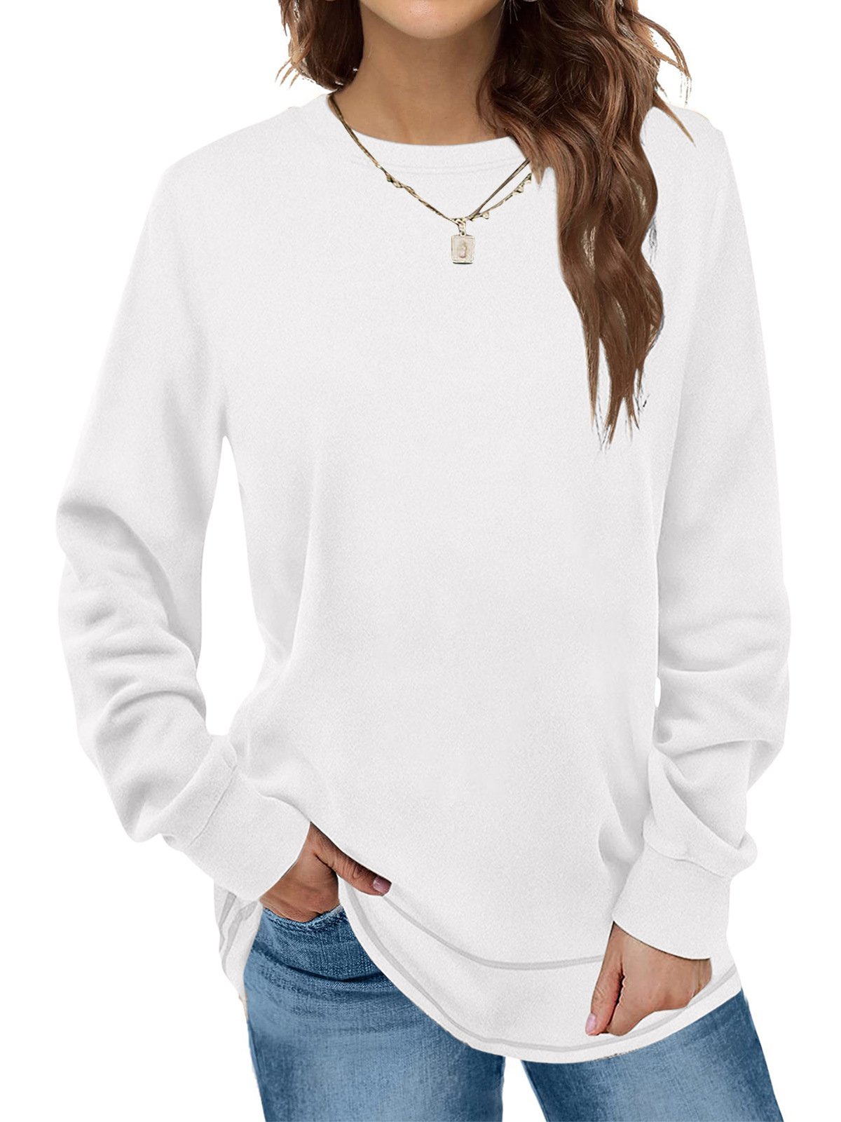 Casual Loose Plain Knitted T-Shirt