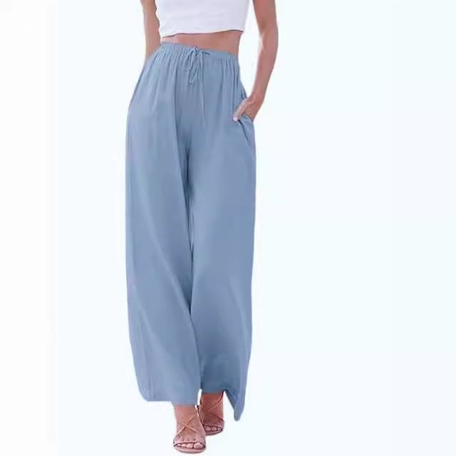 Women's  H-Line Straight Pants Daily Going Out Pants Apricot Casual Plain Spring/Fall Pants