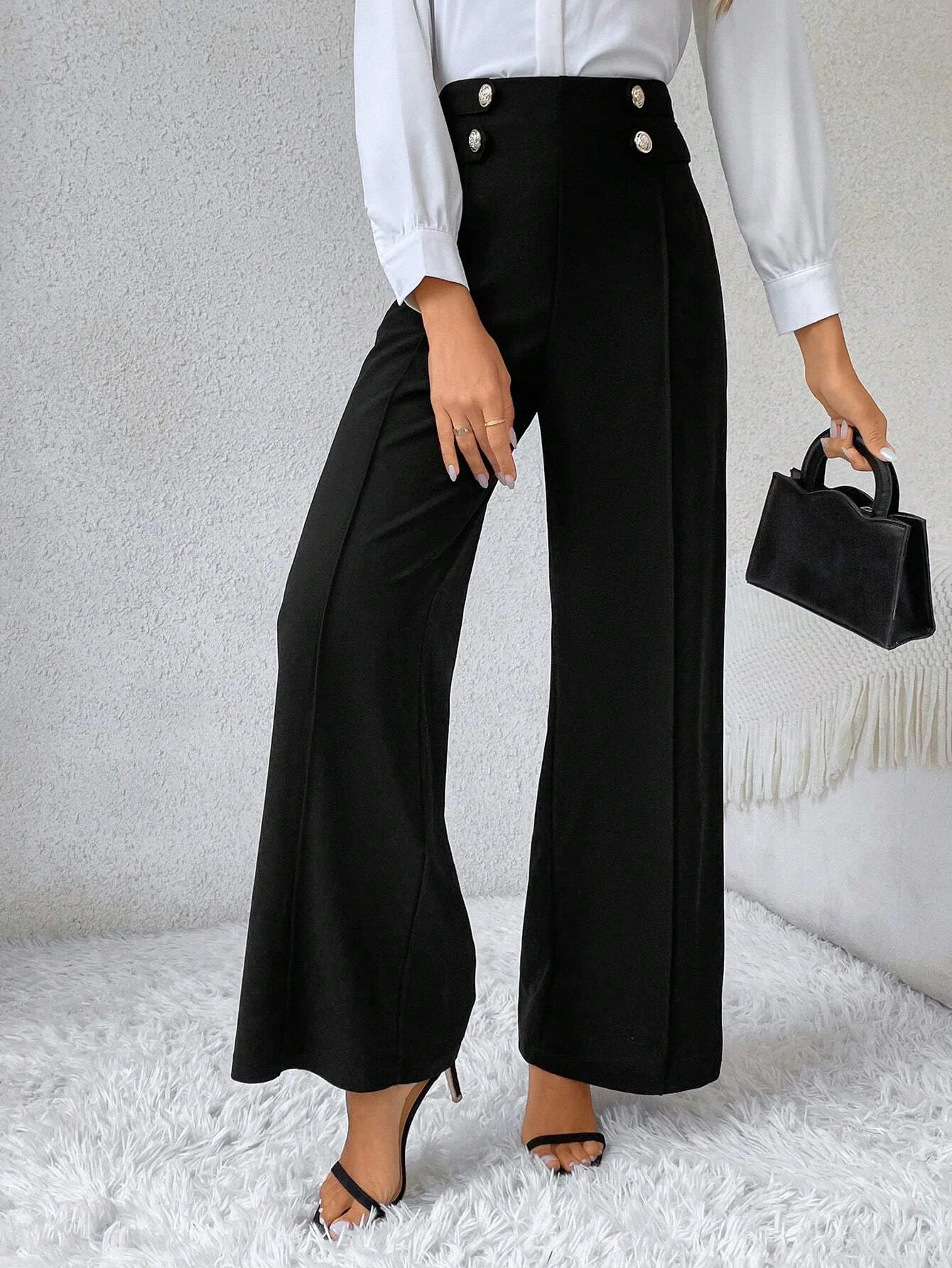 Buckle Loose Casual Pants