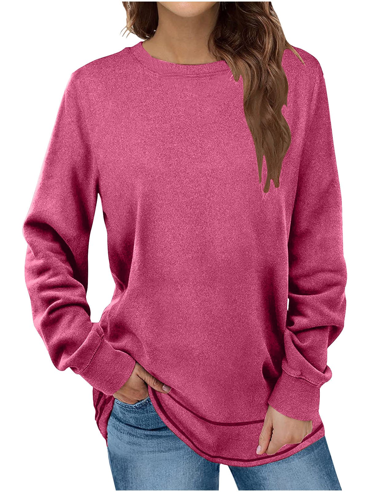 Casual Loose Plain Knitted T-Shirt