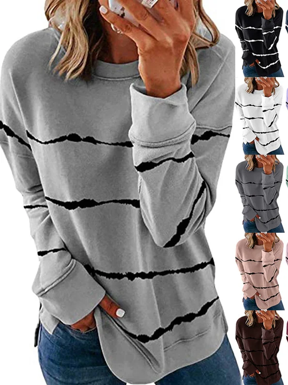 Striped Loose Casual Sweatshirt