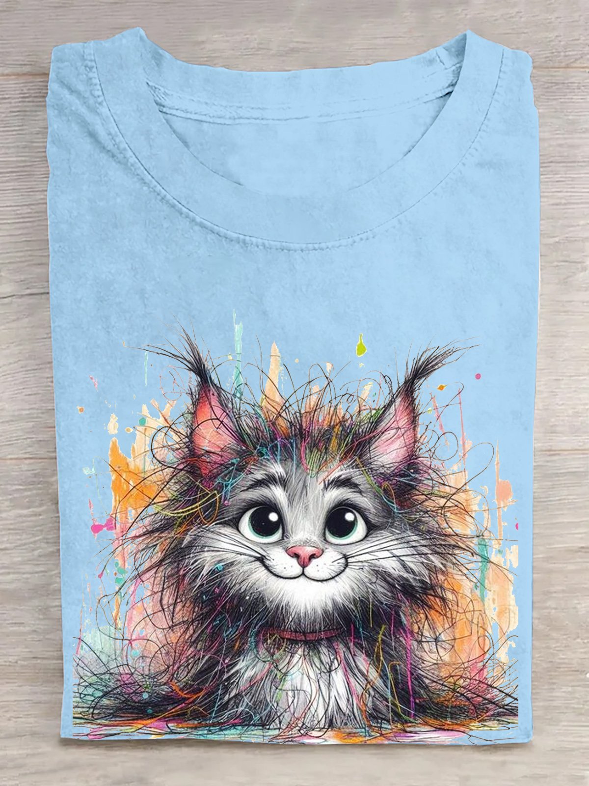 Cotton Casual Cat Loose T-Shirt