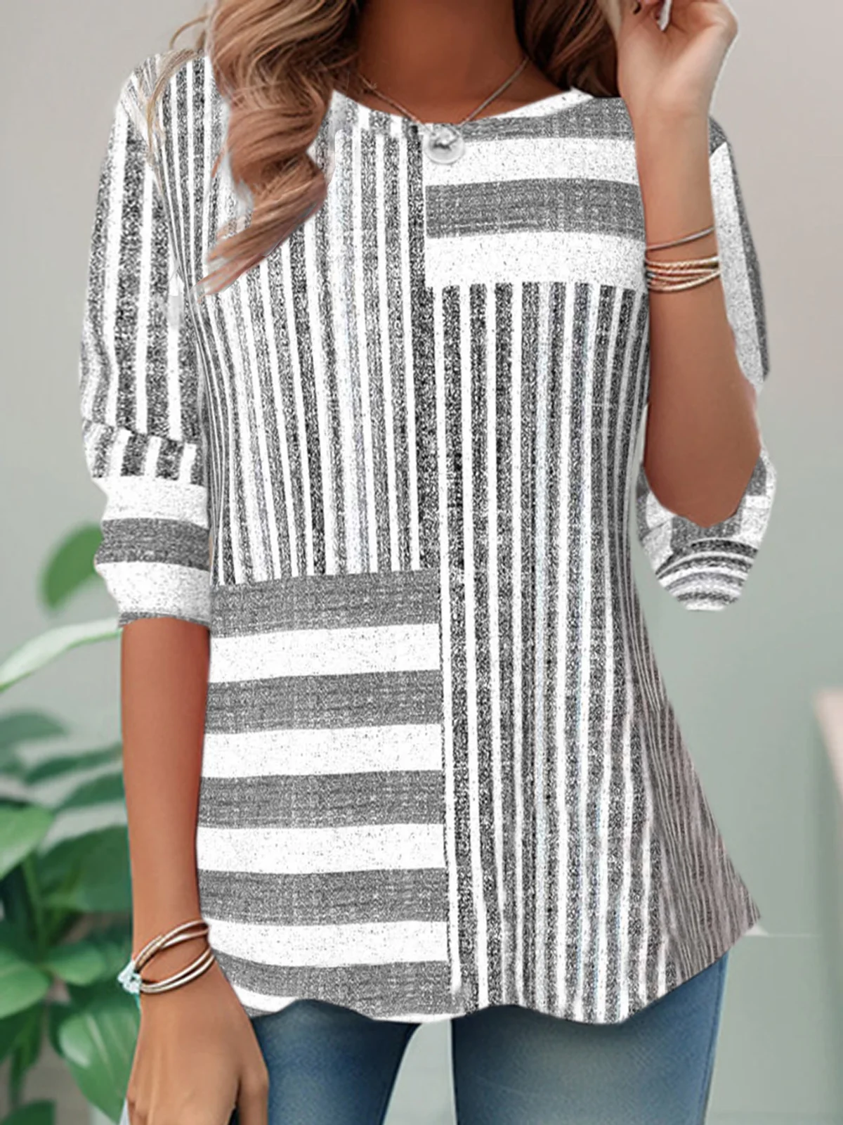 Casual Jersey Striped T-Shirt