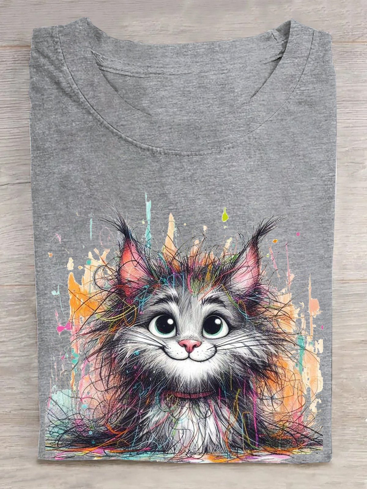 Cotton Casual Cat Loose T-Shirt